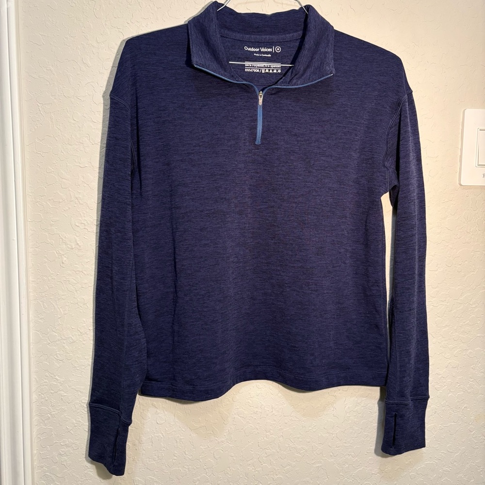 Outdoor Voices Womens Quarter-Zip Pullover Sweatshirt Size Medium Lightweight